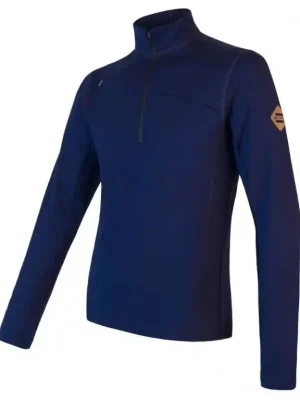 Mikina pánská SENSOR MERINO UPPER zip deep blue Přímo Od Výrobce