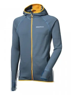 Novinka Mikina pánská Progress TOREZ HOODY modrošedá/ kari