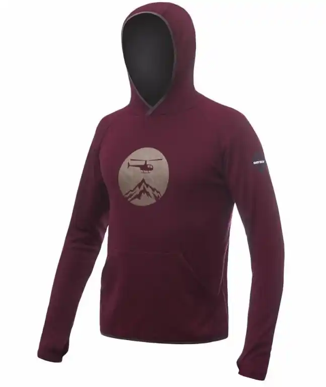 Nová Kolekce Mikina pánská SENSOR MERINO UPPER HELI port red