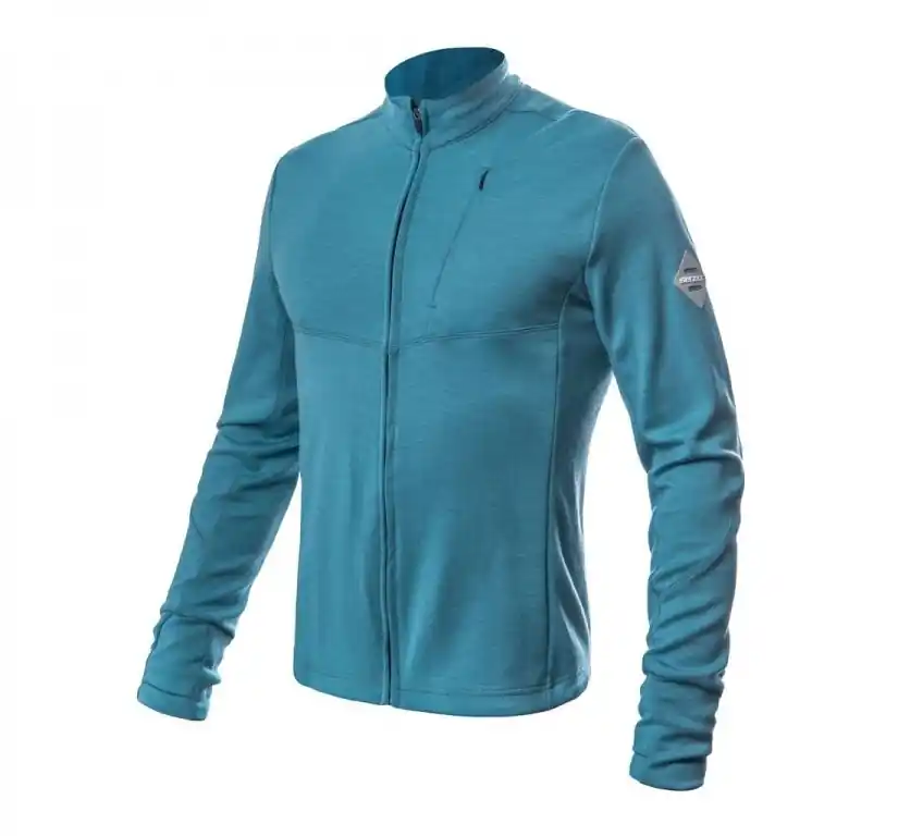 Mikina pánská SENSOR MERINO UPPER celozip tyrkysová Sleva