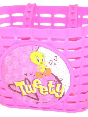 Koš přední na dětské kolo růžový Tweety Autentický