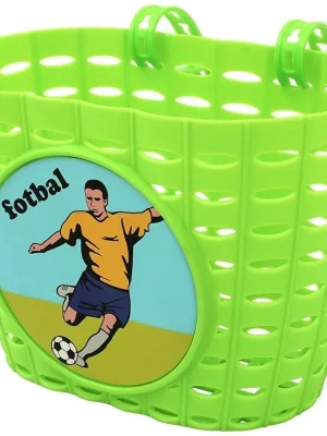Akce Koš přední na dětské kolo zelený Fotbal