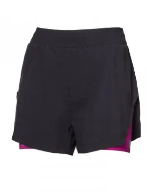 Kalhoty krátké dámské Progress CARRERA SHORTS 2v1 černé/višňové Expresní Doručení