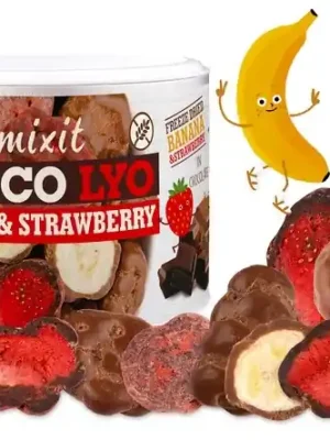 Víkendová Akce Křupavé banánky a jahody Mixit v čokoládě 150g