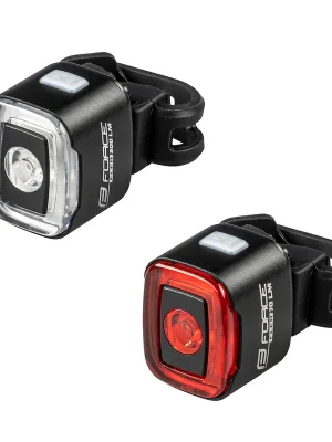 blikačky sada FORCE FLEA 200 LM, USB přední+zadní Nejlepší Cena