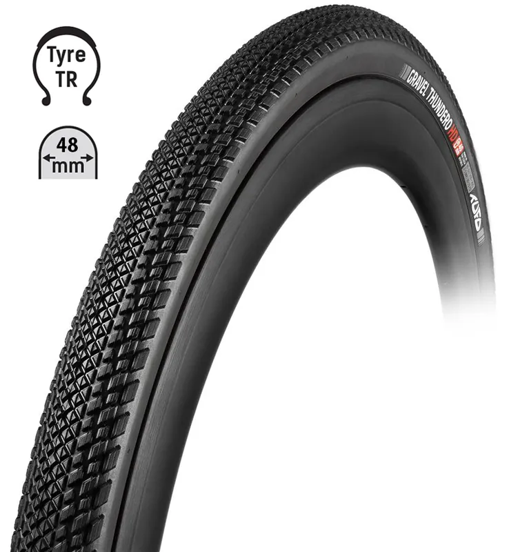 Plášť TUFO Gravel THUNDERO HD 700x48C, bezduš., črn Zlevněný