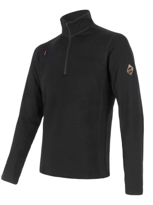 Pánská mikina krátký zip SENSOR MERINO UPPER černá Hit Sezóny
