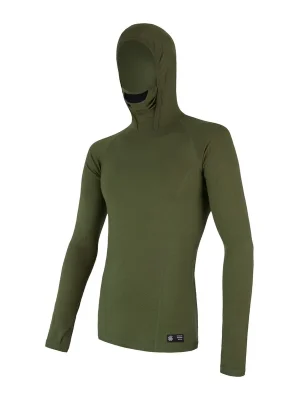 Pánské triko dl.rukáv s kapucí SENSOR MERINO DF safari green Tovární Cena