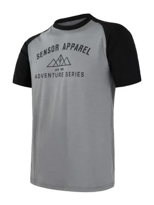 Novinka Pánské triko kr.rukáv SENSOR MERINO ACTIVE ADVENTURE šedá/černá