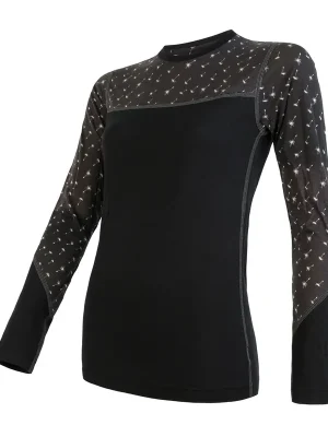Dámské triko dl.rukáv SENSOR MERINO IMPRESS černá/pattern Kup Teď