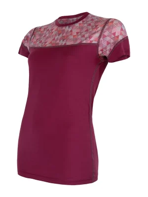 Hit Sezóny Dámské triko kr.rukáv SENSOR MERINO IMPRESS lilla/pattern