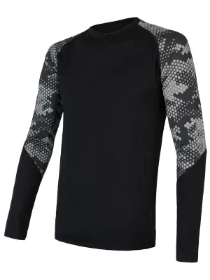 Pánské triko dl.rukáv SENSOR MERINO IMPRESS černá/honeycomb Kup Teď