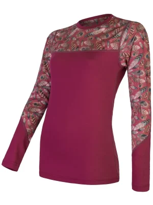 Rychlé Dodání Dámské triko dl.rukáv SENSOR MERINO IMPRESS lilla/feather