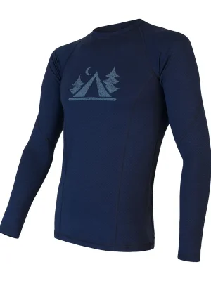 Pánské triko dl.rukáv SENSOR MERINO DF CAMP deep blue Novinka