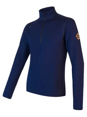 Značkový Pánská mikina krátký zip SENSOR MERINO UPPER deep blue