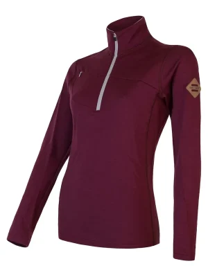 Víkendová Akce Dámská mikina krátký zip SENSOR MERINO UPPER port red