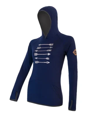 Dámská mikina klokanka SENSOR MERINO UPPER ARROWS deep blue Odeslání Ihned