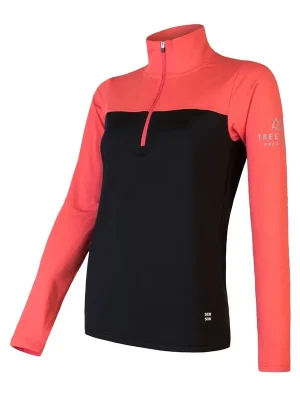 Dámská mikina zip SENSOR COOLMAX THERMO černá/korál Oblíbený