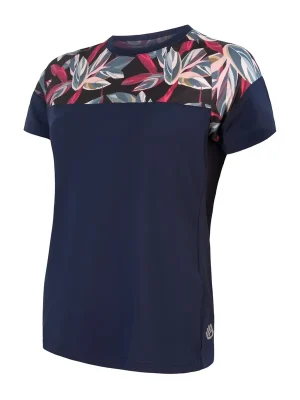 Aktuální Dámský dres volný kr.rukáv SENSOR HELIUM deep blue/leaves