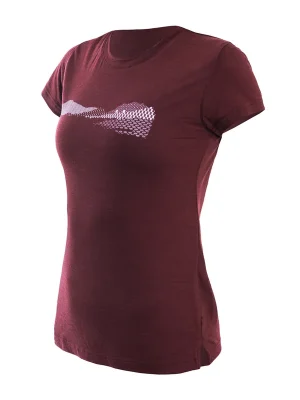 Dámské triko kr.rukáv SENSOR MERINO AIR HILLS port red Poslední Šance