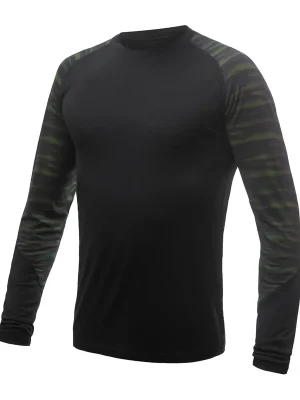 Poslední Šance Pánské triko dl.rukáv SENSOR MERINO IMPRESS černá/batik