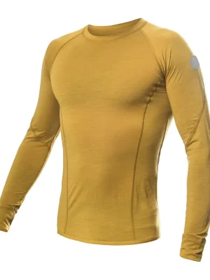Pánské triko dl.rukáv SENSOR MERINO AIR mustard Akce