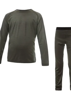 Hit Sezóny Dětské triko dl.rukáv + spodky SENSOR MERINO AIR SET olive green