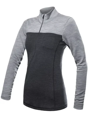 Horká Nabídka Dámské triko dl.rukáv zip SENSOR MERINO BOLD anthracite/cool gray