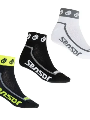 Ponožky SENSOR 3-PACK RACE LITE SMALL HANDS černá, bílá, ref.žlutá Dokud Zásoby Vydrží