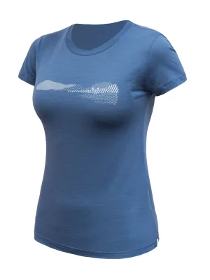 Dámské triko kr.rukáv SENSOR MERINO AIR HILLS riviera blue Cenově Výhodný