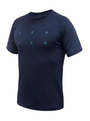 Sezónní Sleva Pánské triko kr.rukáv SENSOR MERINO BLEND TYPO deep blue