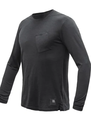 Pánské triko dl.rukáv SENSOR MERINO AIR traveller černá Oblíbený