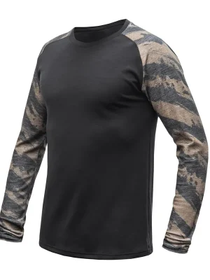 Pánské triko dl.rukáv SENSOR MERINO BLEND IMPRESS černá/brush Originální