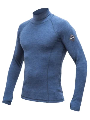 Pánské triko dl.rukáv roll neck SENSOR MERINO BOLD cool blue Hit Sezóny