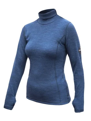 Levný Dámské triko roll neck dl.rukáv SENSOR MERINO BOLD cool blue
