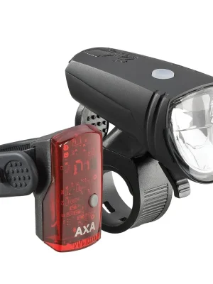 Tovární Cena Sada světel AXA Greenline 25 USB set přední + zadní