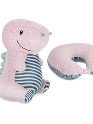 Dětský cestovní polštářek a plyšová hračka v jednom Spokey CUDDLY 2v1, hrošík Značkový
