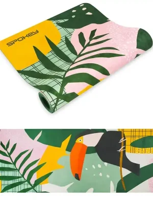 Semišová jóga podložka Spokey HOME JUNGLE, 183x61x0,4cm Akční Nabídka