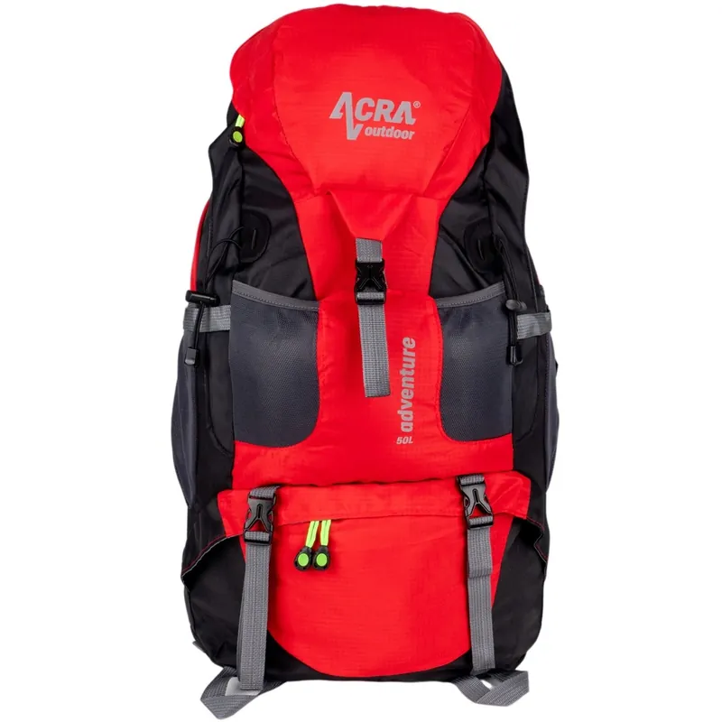 Cenově Výhodný Batoh Acra Adventure 50 L na horskou turistiku červený BA50-CRV