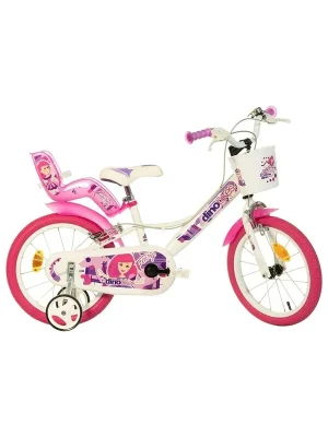 Časově Omezené Dětské kolo 16 Dino Bikes Bílé s růžovým potiskem