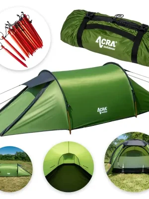 Vysoce Kvalitní Turistický ultralehký stan ST32 pro 2 osoby - zelený