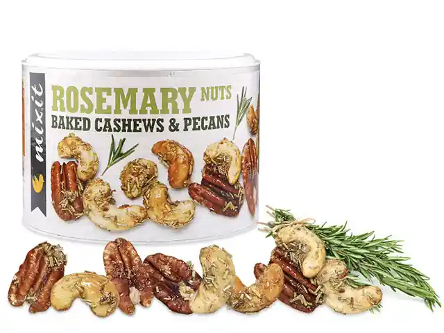 Levný Oříšky z pece - rozmarýn a citronová tráva Mixit 150g