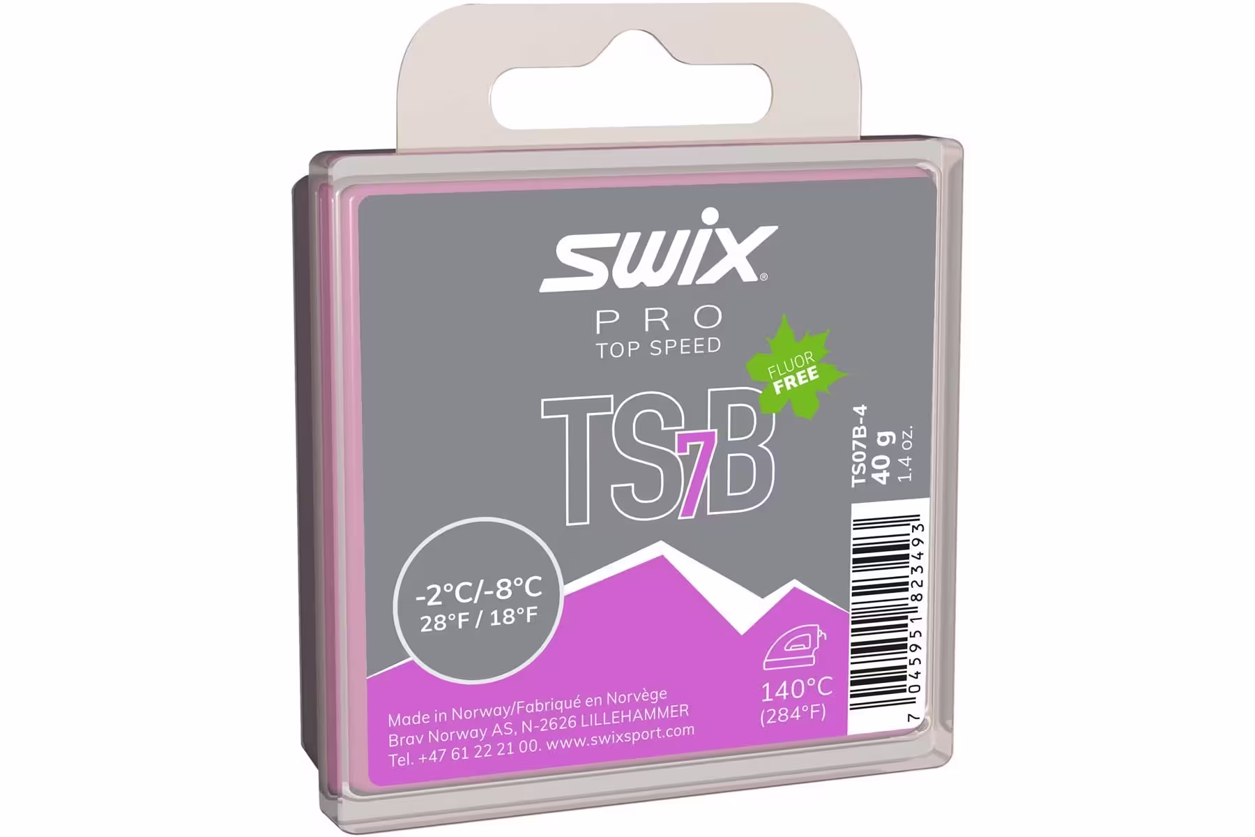 Skluzný voskSwix Top Speed TS7B violet 40g -2°C/-8°C Značkový