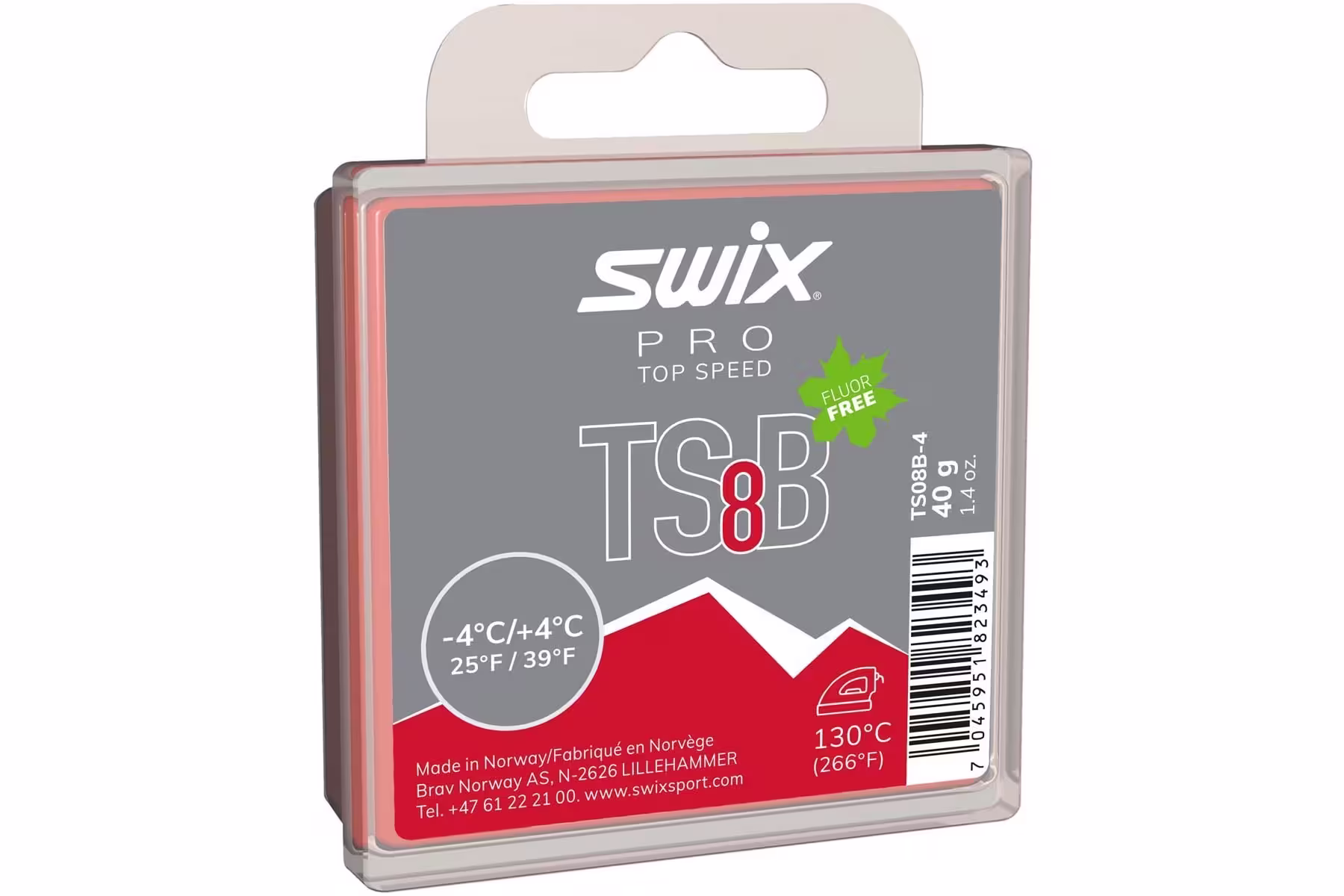 Skluzný voskSwix Top Speed TS8B red 40g -4°C/+4°C Must-Have