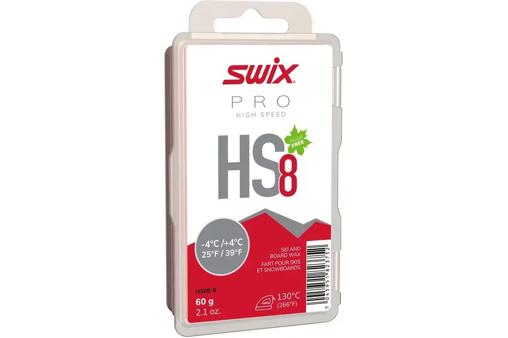 Skluzný voskSwix HS8 red -4°C/+4°C 60g Hit Sezóny