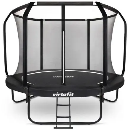 Trampolína VIRTUFIT Premium s ochrannou sítí Černá 251 cm Vysoce Kvalitní