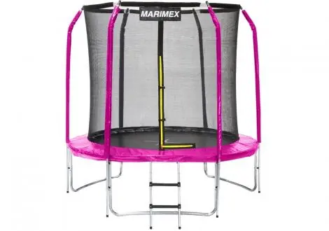 Trampolína Marimex 244 cm růžová + vnitřní ochranná síť + žebřík Ihned K Objednání