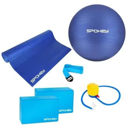 Aktuální Jóga set ASTEYA - podložka + gymnastický míč vč. pumpičky + bloky + popruh SPOKEY