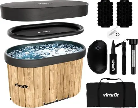 Otužovací káď VIRTUFIT Oval Ice Bath Wood Look Dokud Zásoby Vydrží