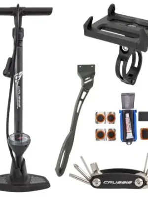 CRUSSIS sada příslušenství - Stojánek, hustilka, set na opravu, multiklíč, držák na mobil Akce